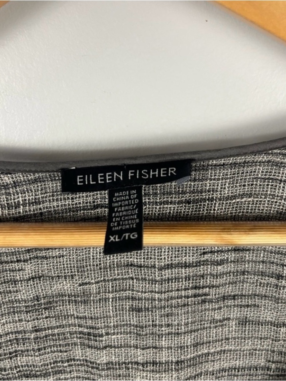 EILEEN FISHER Linen Gauze Open Front Lightweight Cardigan Gray Semi Sheer XL - Picture 3 of 6